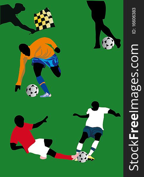 Soccer players illustration