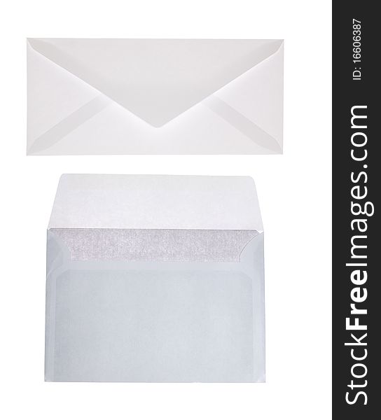 Two envelopes isolated on white background