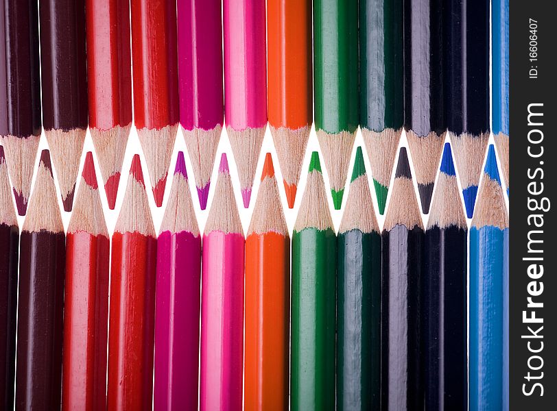 Different color pencils isolated on white background. Different color pencils isolated on white background