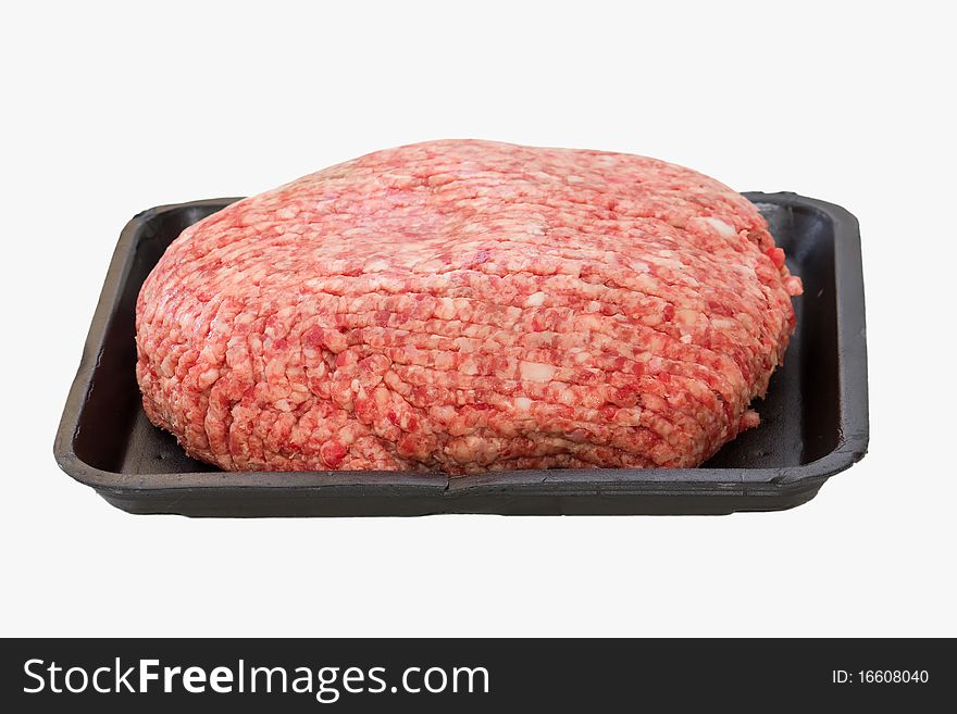Forcemeat in the plastic pallet