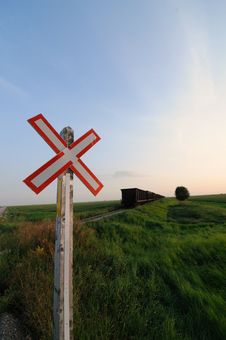 Rural Railroad Crossing Sign In The Prairies Royalty Free Stock Photos Rural Railroad Crossing Sign In The Prairies Royalty Free Stock Photos
