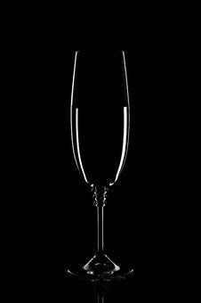 Wine Glass On Black Royalty Free Stock Photography