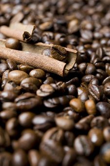 Coffee Beans With Cinnamon Stock Image Coffee Beans With Cinnamon Stock Image