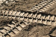 Bulldozer Footprints Intersect Stock Photo Bulldozer Footprints Intersect Stock Photo
