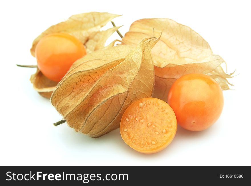 Physalis on a white background. Physalis on a white background