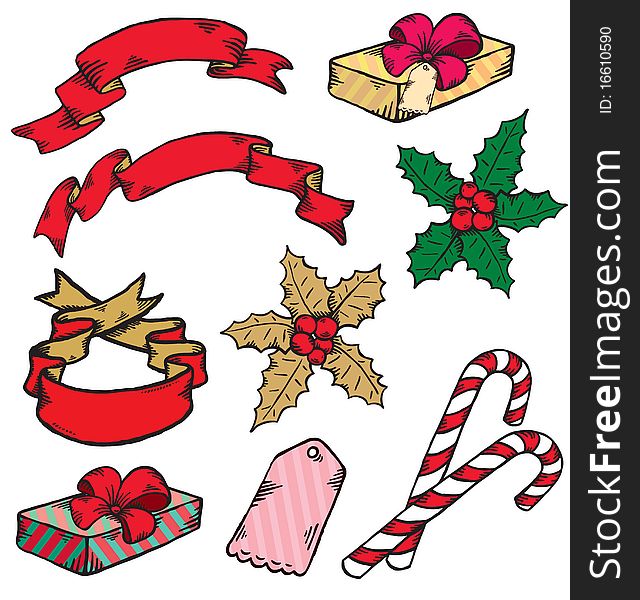 Collection of x-mass graphic vector elements. Collection of x-mass graphic vector elements