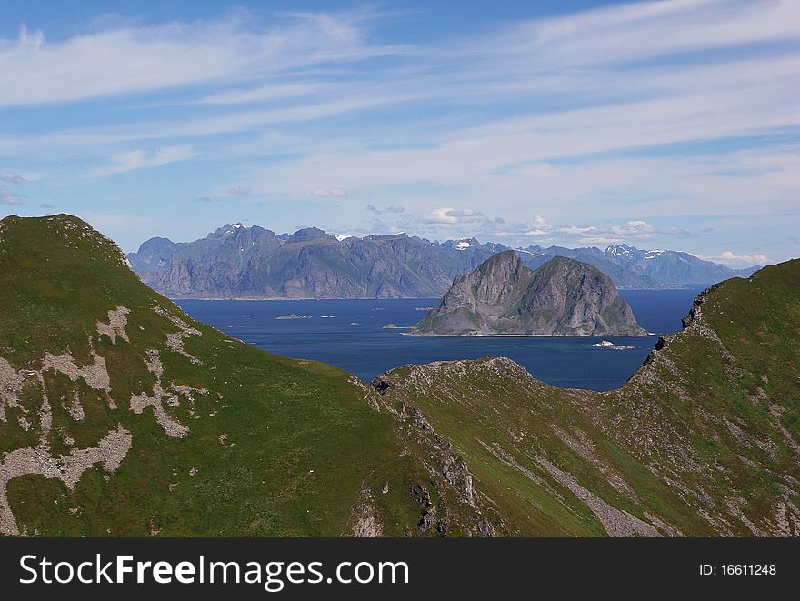 View to Lofoten from Vaeroy island