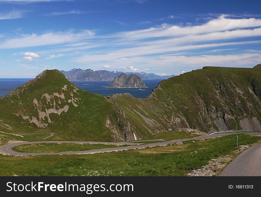 View to Lofoten from Vaeroy island