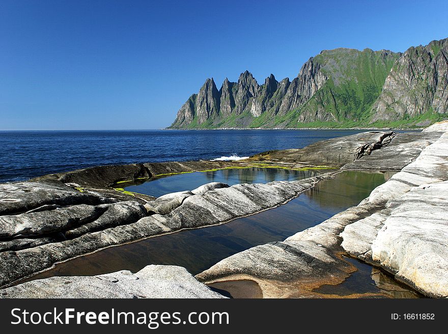 The rocky cliff in Norway