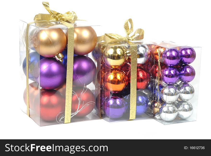 Christmas balls sets, isolated on white background