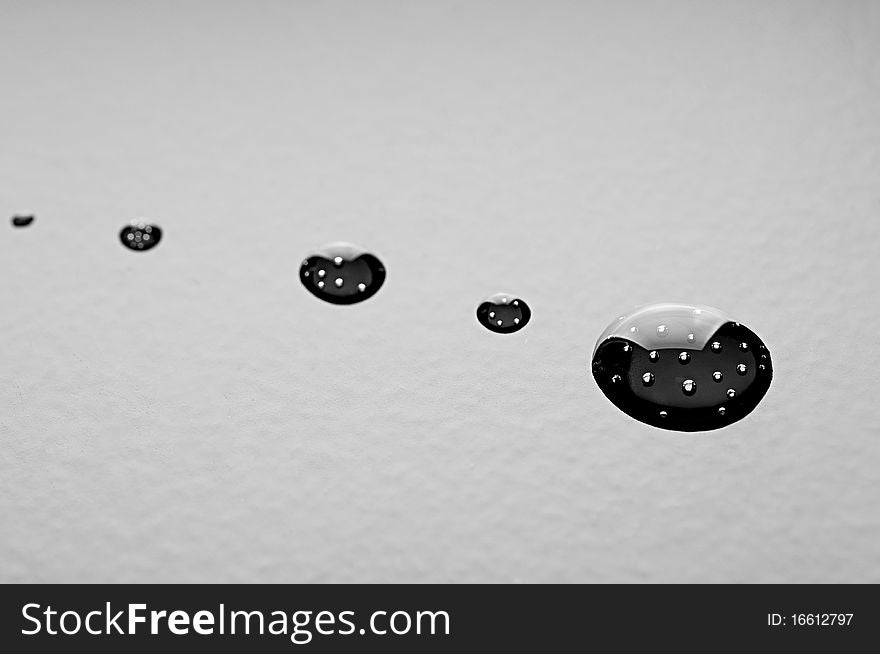 Bubbles in water drops