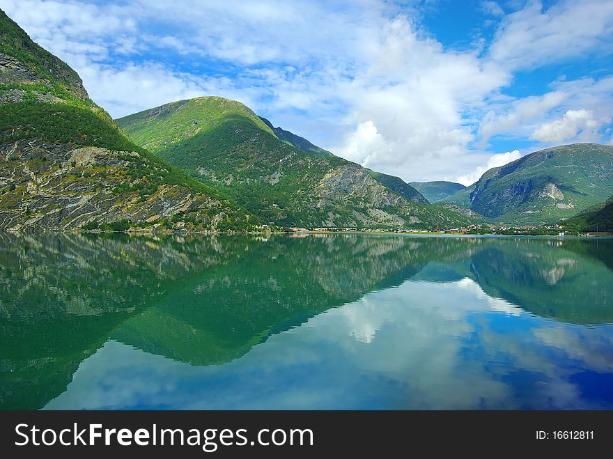 Picturesque Norway mountain landscape.