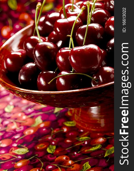 Bowl of fresh cherries, cherry backgrounds