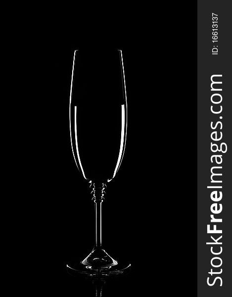 Wine glass on black