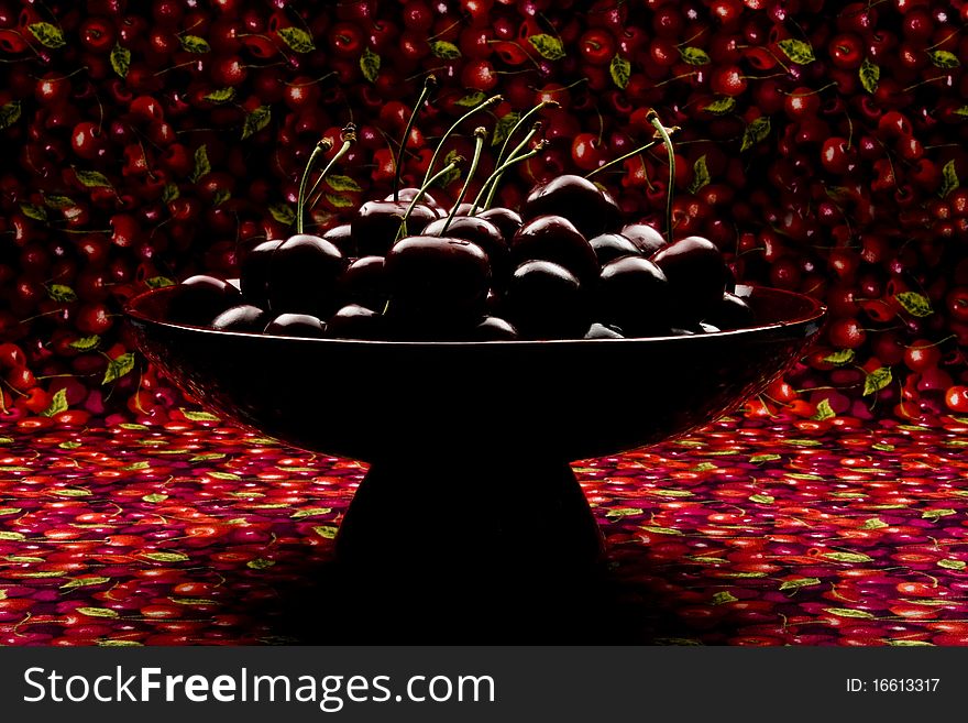 Bowl of fresh cherries, cherry backgrounds
