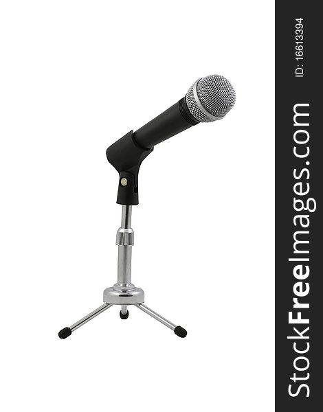 The image of microphone under the white background