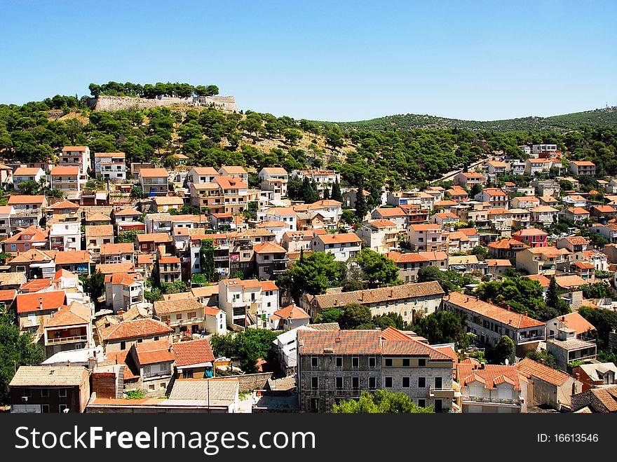 Aerial view of Sibenik, Northern Dalmatia, Croatia. Aerial view of Sibenik, Northern Dalmatia, Croatia