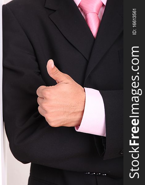 Hand of a businessman expressing positivity, thumbs up, ok sign. Hand of a businessman expressing positivity, thumbs up, ok sign