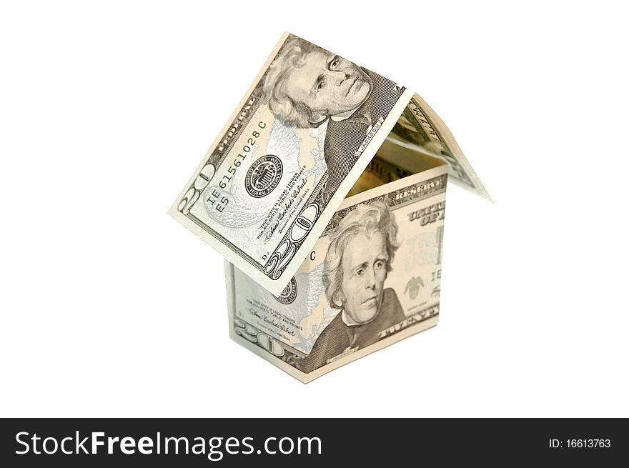 House structure made from dollar banknotes. House structure made from dollar banknotes