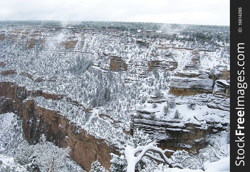 Snow At Grand Canyon