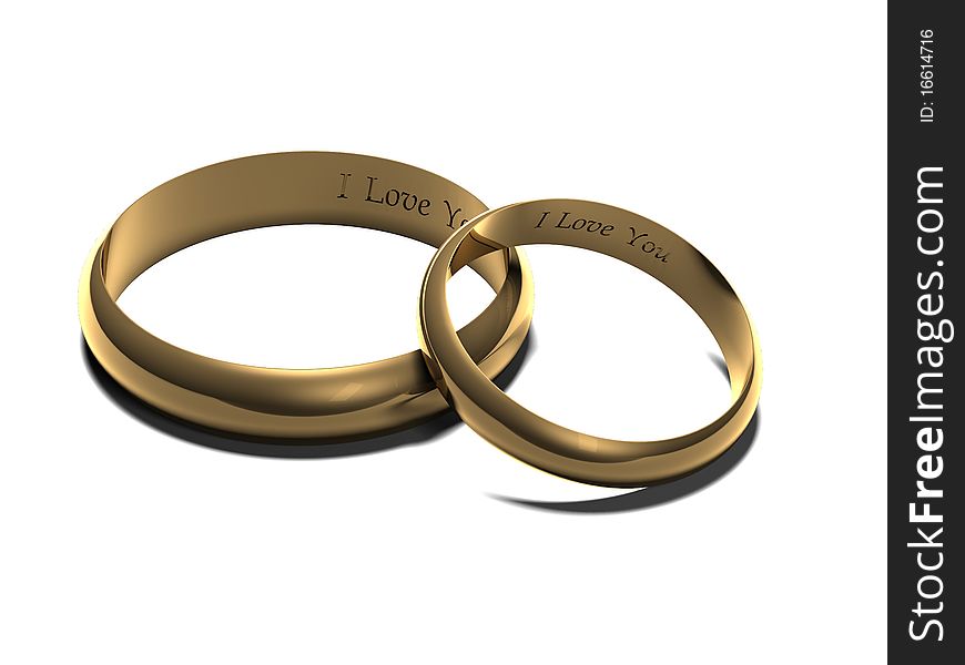 A pair of engraved wedding rings
