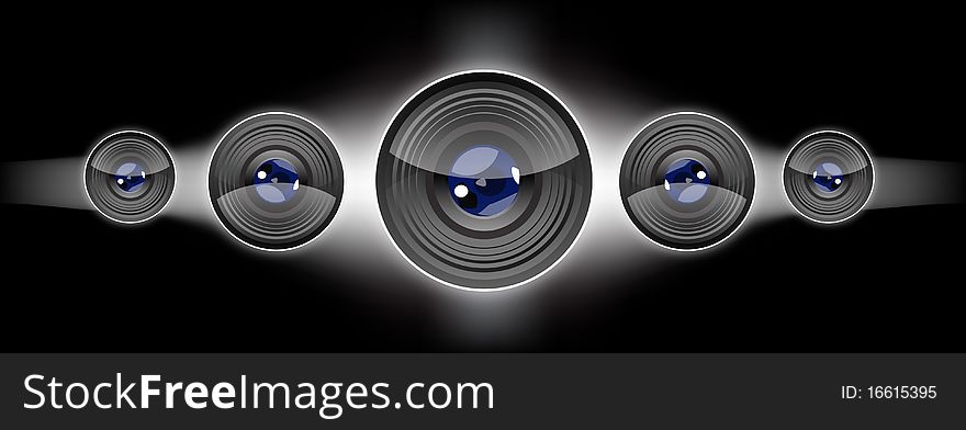 Vector illustration of camera lens.