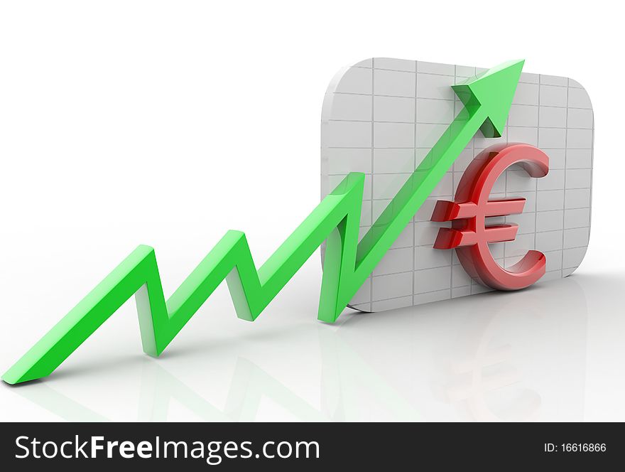 3d Business Graph in white background. 3d Business Graph in white background