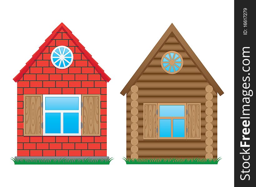 Vector illustration of two houses. Vector illustration of two houses