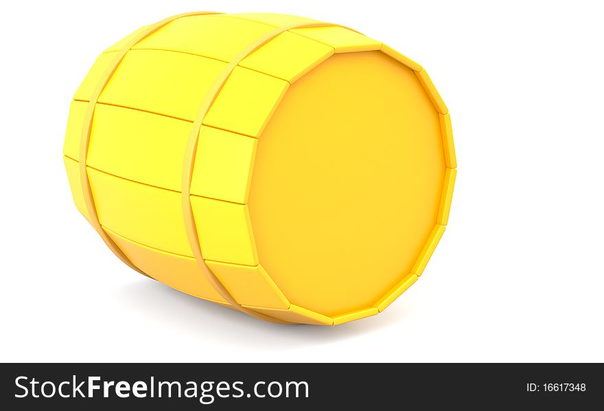 Yellow barrel isolated on white background