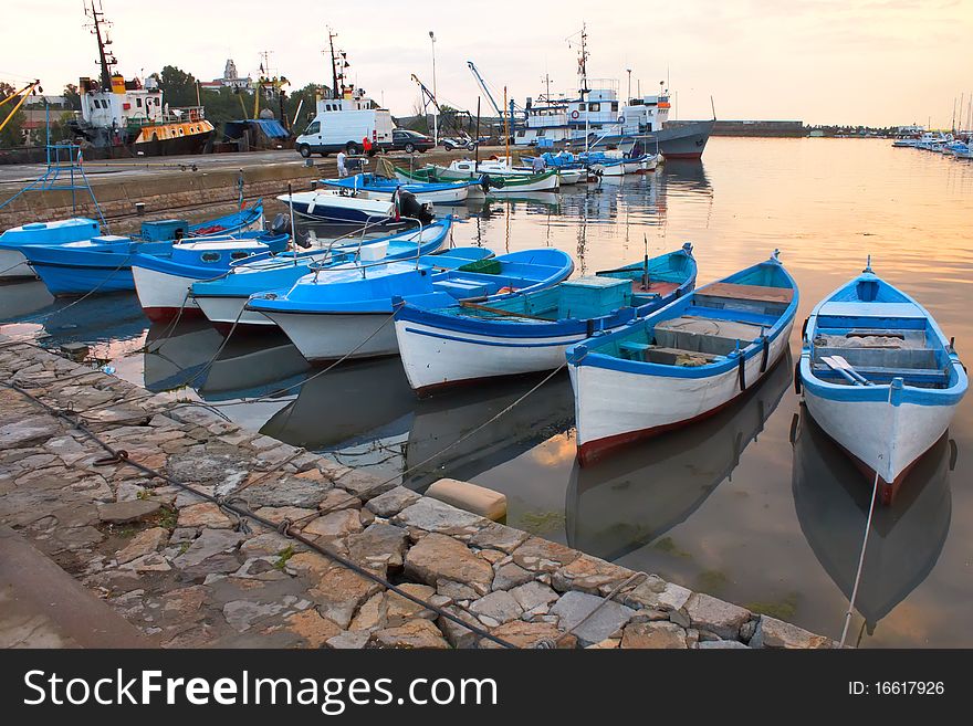 Boats Near Sea Mooring