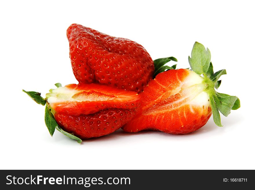 Fresh strawberry fruit isolated on white. Fresh strawberry fruit isolated on white