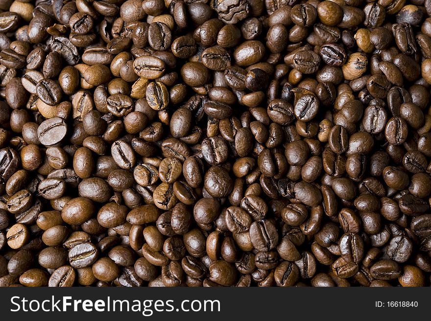 Coffee bean background, close-up