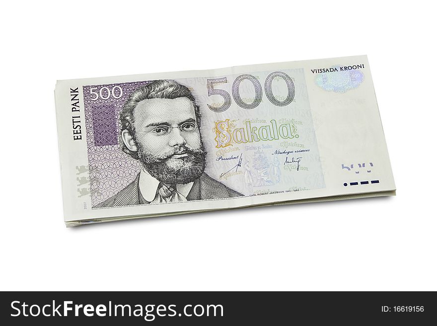 Paper currency note of Estonia. Paper currency note of Estonia