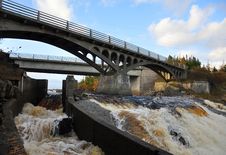 Bridge Over River With Salmon Ladder Stock Photography Bridge Over River With Salmon Ladder Stock Photography