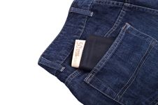 Wallet With Money In Jeans Pocket Royalty Free Stock Image