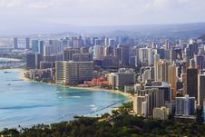 Waikiki With Birds Flying Stock Image