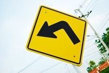 Turn Left Traffic Sign Symbol Royalty Free Stock Photography