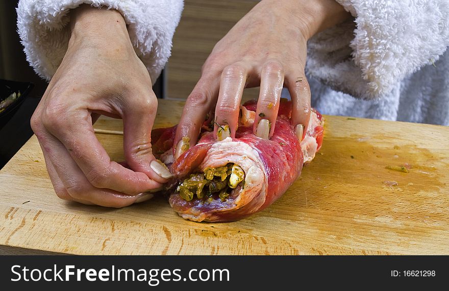 Photo preparation of a meat dish