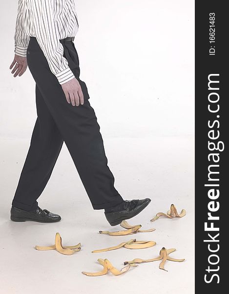 Stepping on banana peels