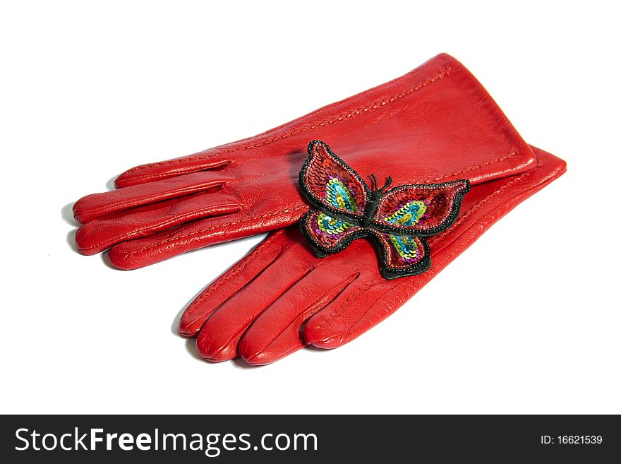 Red Gloves And Butterfly