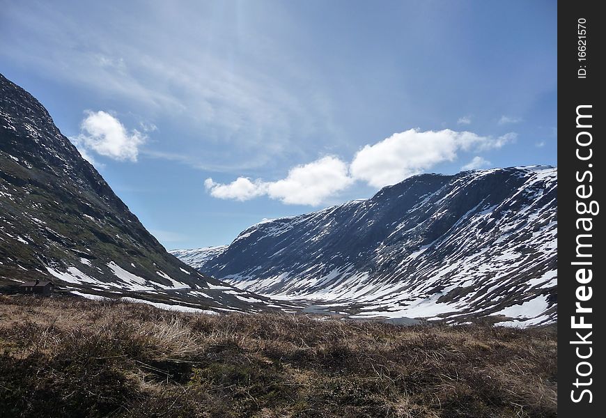 Snowy Mountains In Norway