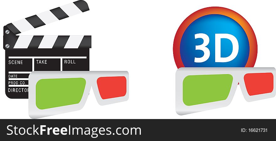 3d Movie Icon Set