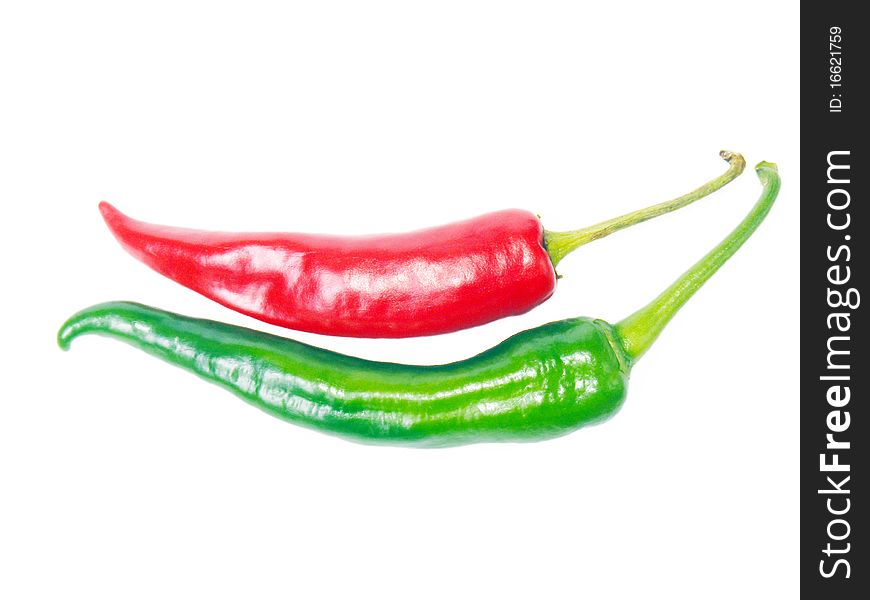 Red and green peppers