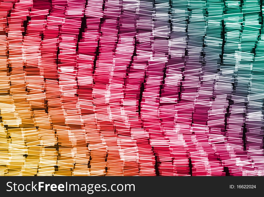 Abstract glowing figures on a colorful background