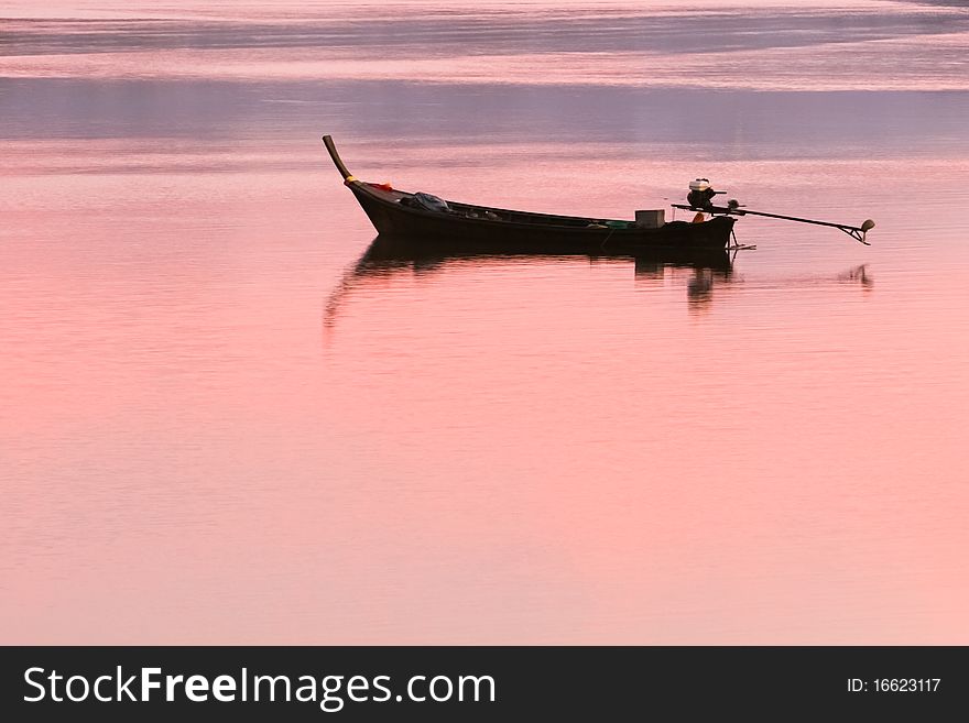 Sunrise and water reflex, Southern of Thailand