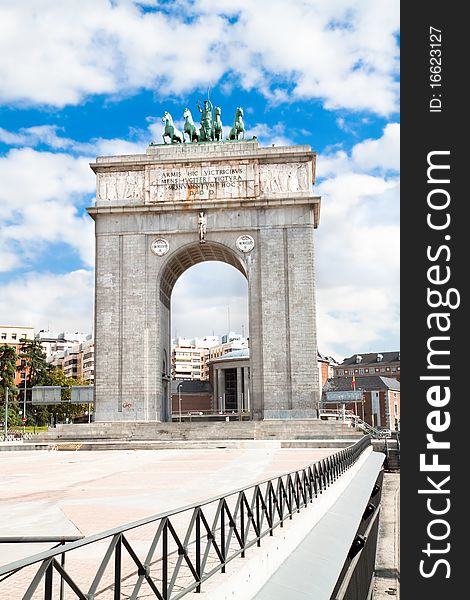 Gate Puerta de Moncloa in Madrid, Spain