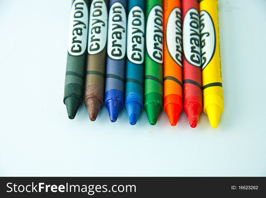 Colorful crayons isolated on white