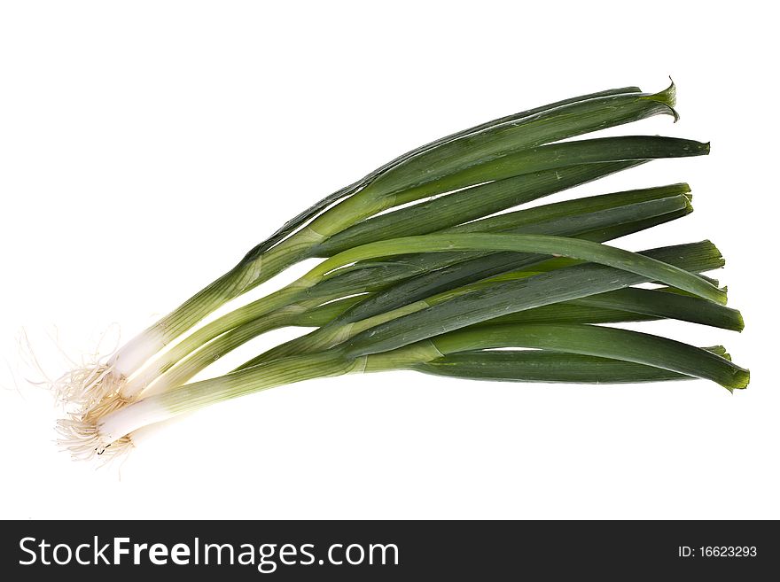 Spring Onions, completely isolated on white. Spring Onions, completely isolated on white