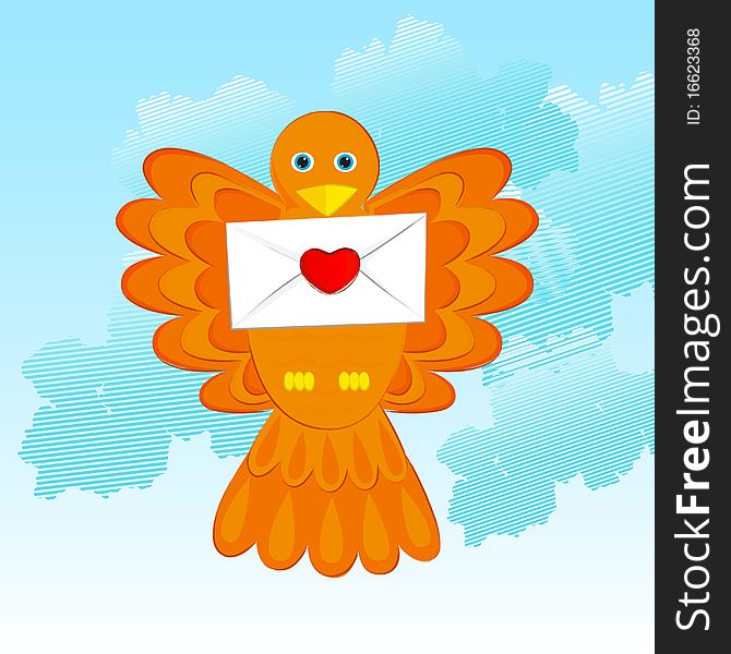 Love bird with letter illustration vector