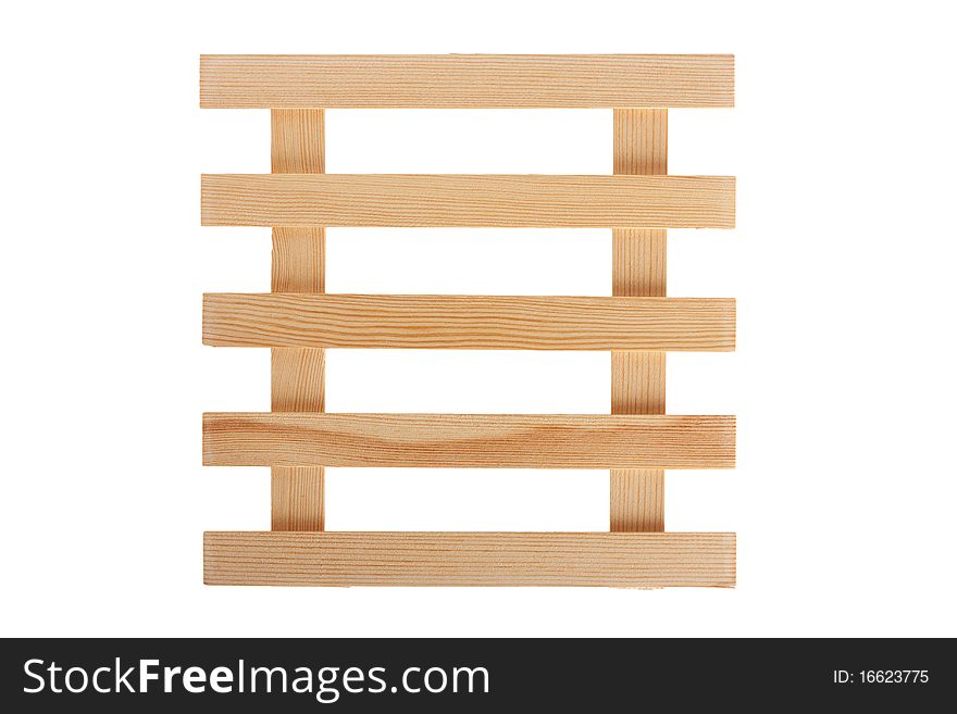 Wooden grating, isolated on white